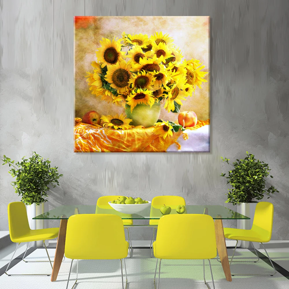 5D алмазное Рисование Подсолнечник Бриллиантовая Вышивка Желтая цветы вышивка