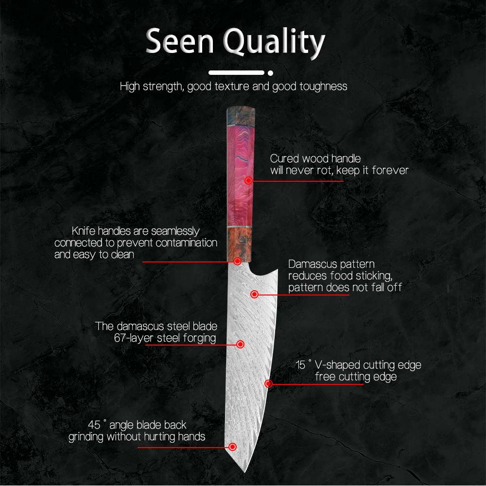 Sowoll настоящий нож шеф повара из дамасской стали 8 ''ножи накири