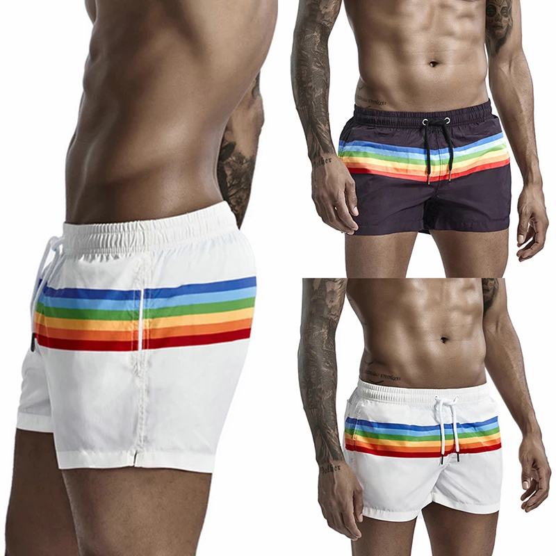 Мужские спортивные шорты для фитнеса бега штаны сексуальные домашние цветные