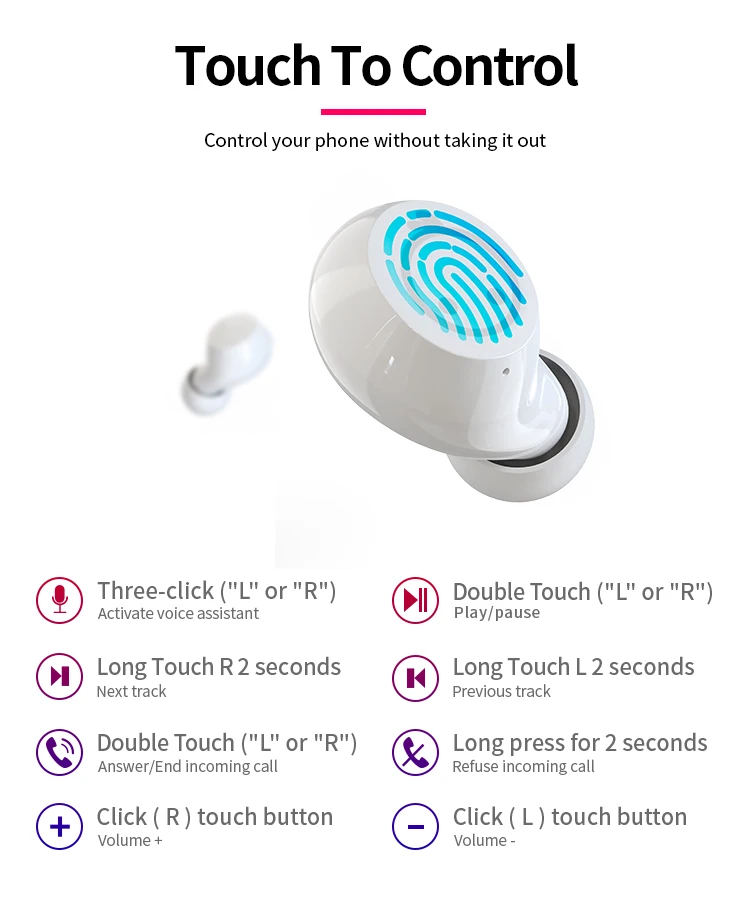 TWS-стереонаушники ANC с микрофоном и поддержкой Bluetooth 5 0 1 шт. | Электроника