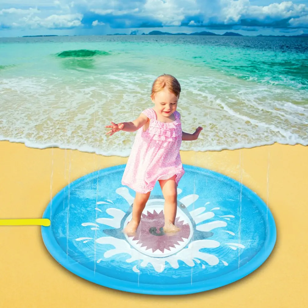 

100/170cm Kids Inflatable Water Spray Pad Round Water Splash Play Pool Playing Sprinkler Mat Yard Outdoor Fun PVC Swimming Pools