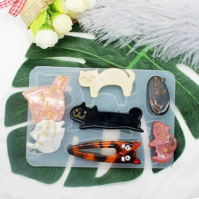 

DIY crystal gel hairpin silicone mold girl temperament hairpin mirror mold