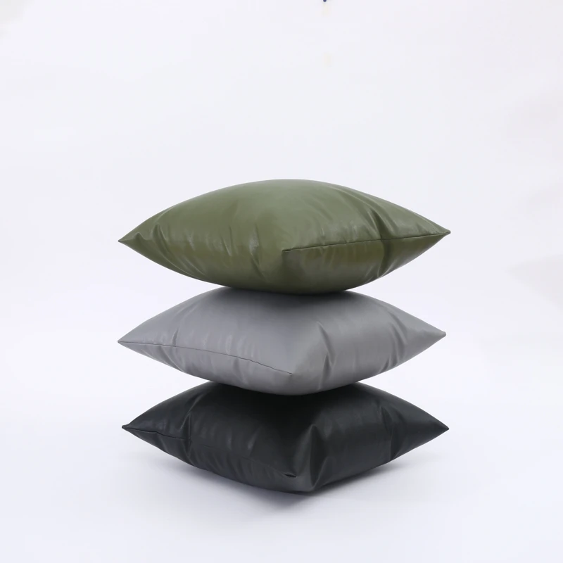 

Imitation Leather Throw Pillow Cover 30x50/40x40/45x45/50x50/60x60CM Sofa Cushion Cover Home Hotel Car Decorative Pillow Case