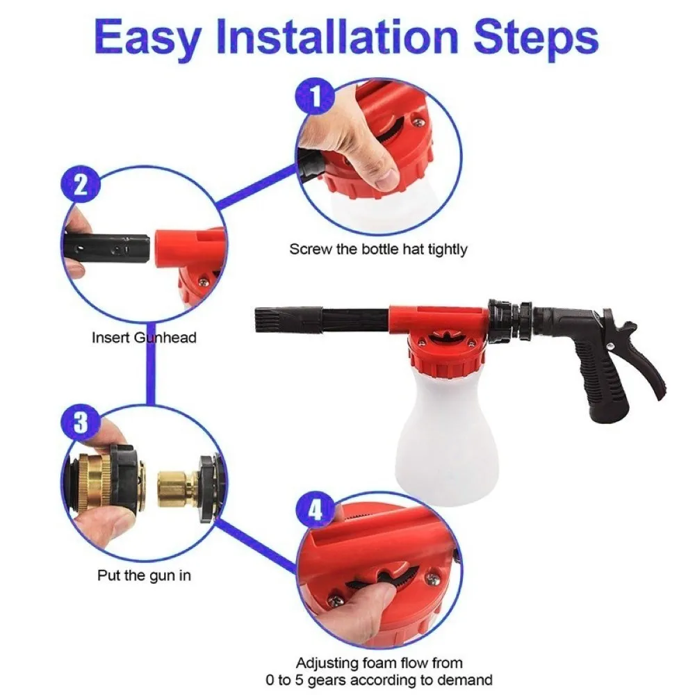 

Car Wash Foam Watering Can Large Capacity Detachable High Pressure Auto Cleaning Washing Snow Sprayer 800ML