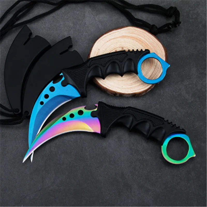 Karambit csgo игра коготь нож открытый коготь высокой твердости нож для выживания в дикой природе многофункциональный прямой нож