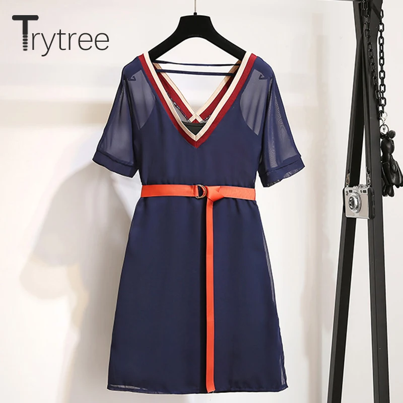 Женский Повседневный комплект из двух предметов Trytree однотонный черный ремень на