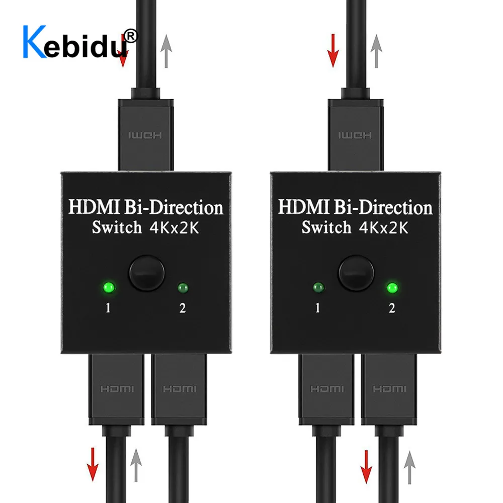 2 порта двунаправленный 4K HDMI совместимый переключатель 1x2 / 2x1 сплиттер порты Sup Ultra