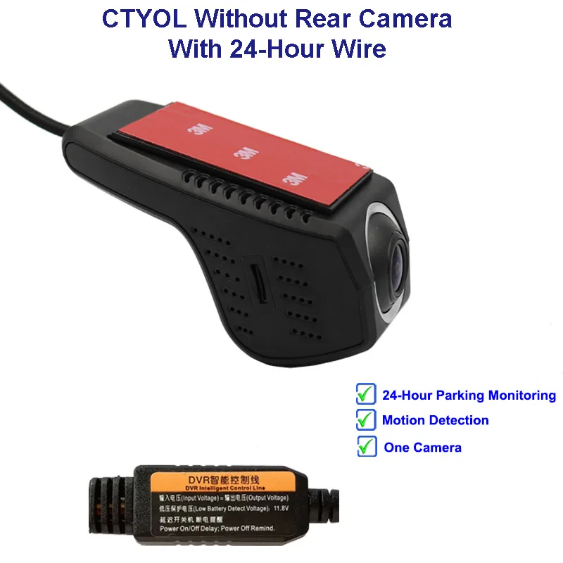 CTY One Cam Line Jabriel Скрытая WIFi Автомобильная камера 1080P Автомобильный видеорегистратор камера 24 часа рекордер камера заднего вида для toyota corolla rav4 avensis t25 yaris chr - Название цвета: CTY One Cam Line