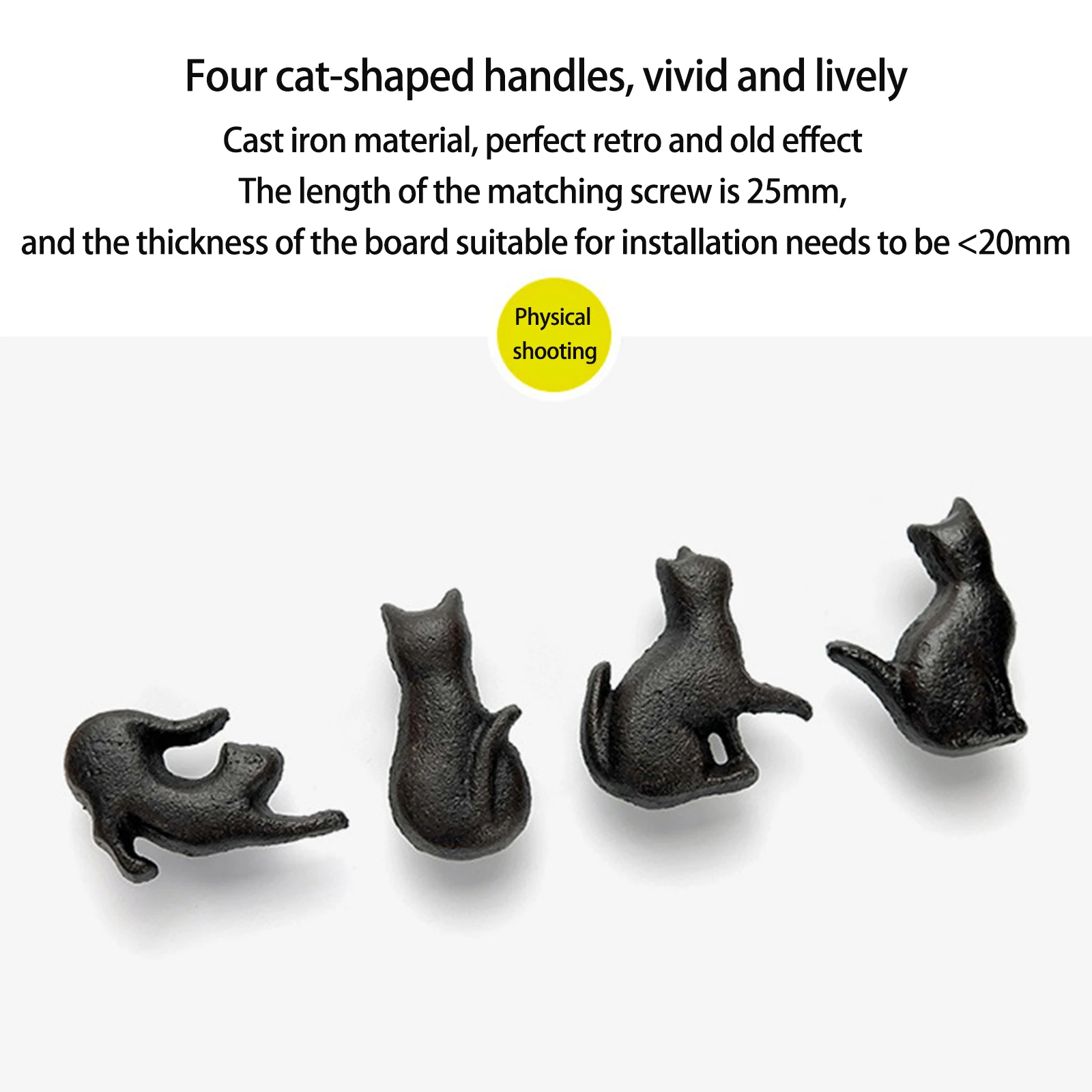 Ручка для шкафа железная Мебельная ручка в форме кошки дверные ручки и ящика
