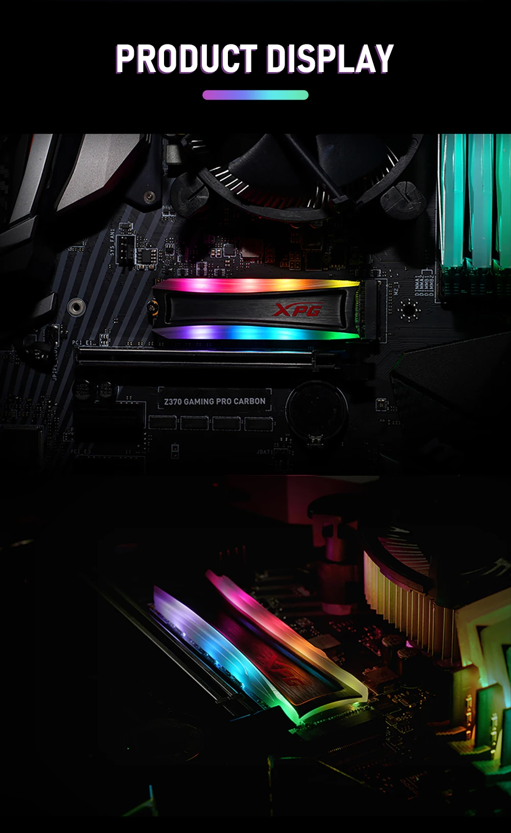ADATA XPG S40G 256 ГБ 512 1 ТБ RGB 3D NAND PCIe Gen3x4 NVMe 1,3 M.2 2280 Внутренний твердотельный накопитель(AS40G-512GT-C
