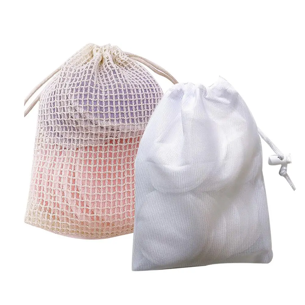 

Large Capacity Makeup Cotton Mesh Bag Solid Color Facial Cleansing Makeup Remover Wipes Mesh Drawstring Travel Bag See Through