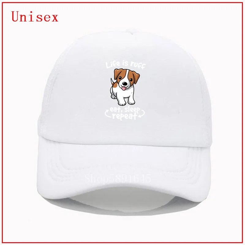 Life is ruff dog kawaii jack russell terrier eat sleep repeat белая бейсболка самые популярные кепки для