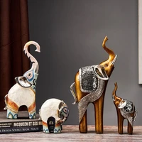 resin shell hand painted elephant craft ornaments home study office bookcase decoration statue wedding gift for lovers zh491