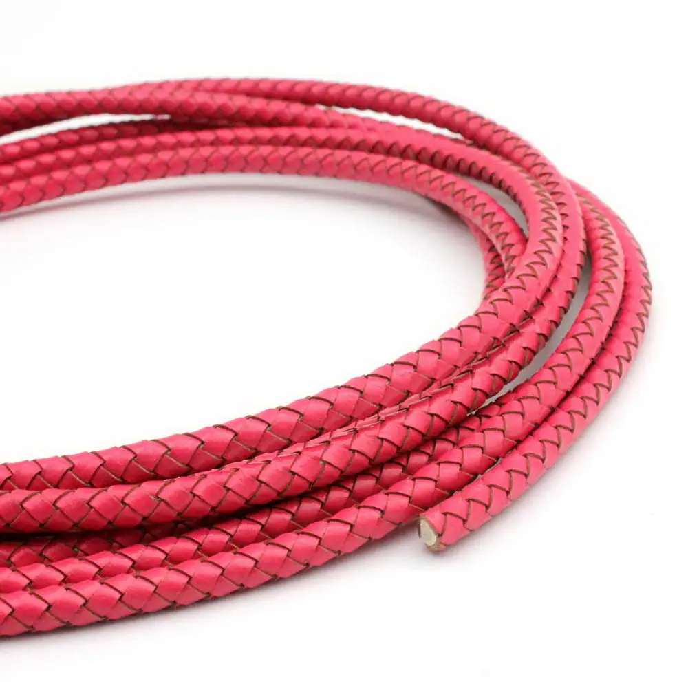 

AaaZee1 Yard 6mm Diameter Round Watermelon Woven Braided Leather Bolo Cord, Jewelry Making Leather Craft BP6M230