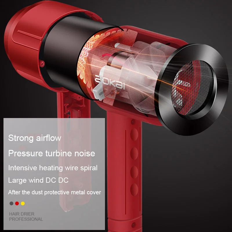 2000 Вт Профессиональный салонный фен для волос 2 в 1 щетка горячего и холодного