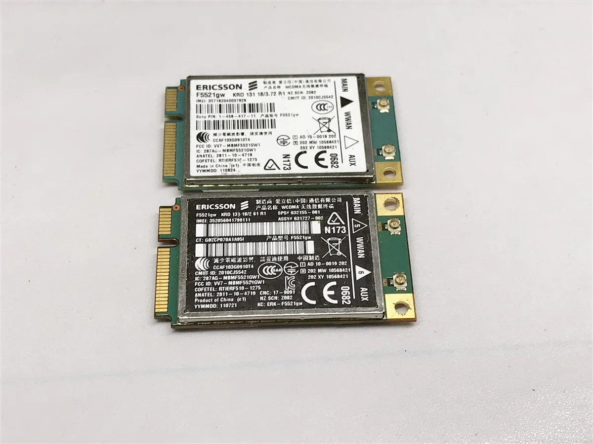 

FOR DELL E5420 E5520 N311Z E6220 E6520 M4600 XPS L502X XT3 Unlocked Ericsson F5521GW DW5550 Wireless 3G WWAN Card Mini PCI-E