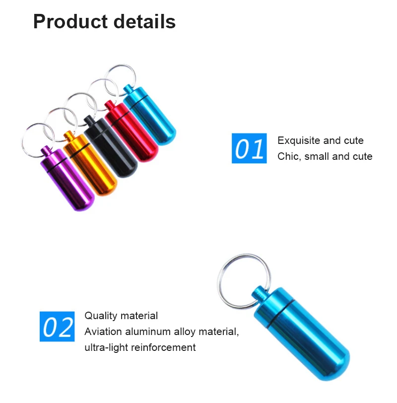 Портативный Водонепроницаемый алюминиевый контейнер для таблеток Медицина