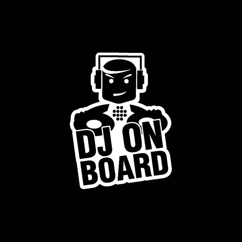 

Funny Car Stickers DJ ON BOARD Accessories Motorcycle Cover Scratches Waterproof KK vinyl decoration 13cm *10cm