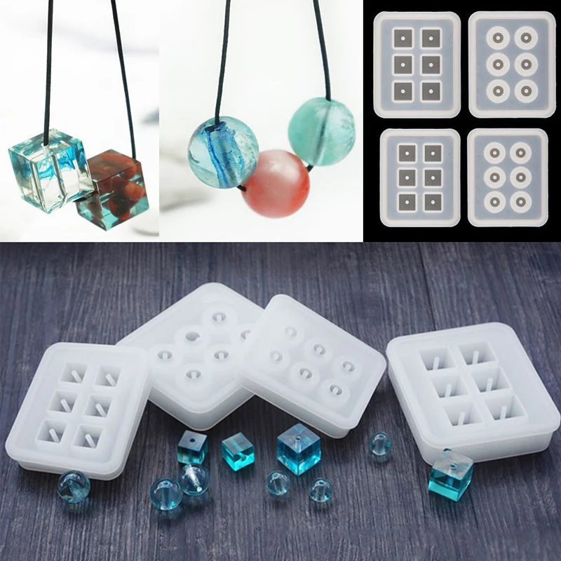 

Epoxy Resin Mold Set Silicone Mold 16mm 12mm Cube Sphere Beads Jewelry Making DIY Handmade Craft Earring Jewelry