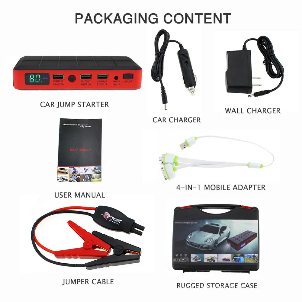 WINTUWAY автомобильное пусковое устройство 9600 мАч аварийный автомобильный внешний