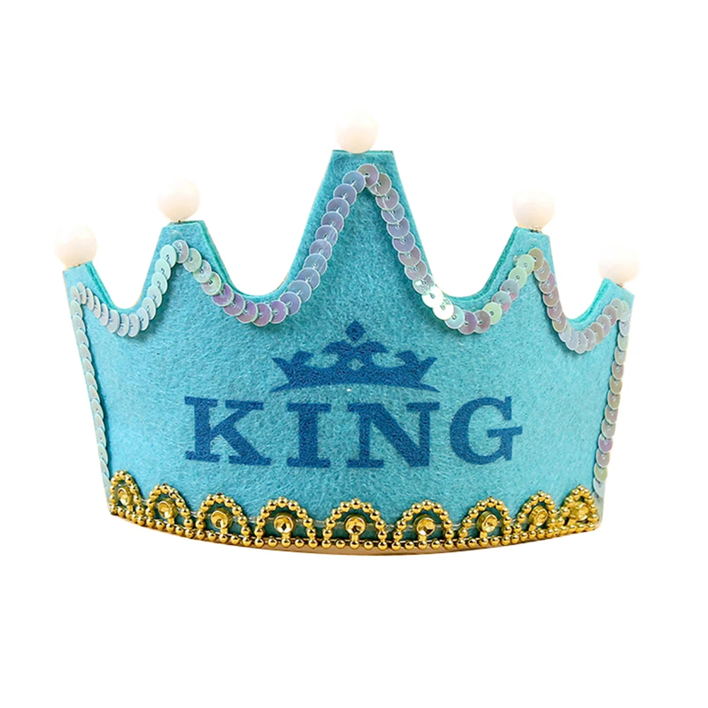 Светодиодный праздничный колпак принцессы с короной на день рождения, головной убор, украшение для рождественской вечеринки, повязка на голову без аккумулятора
