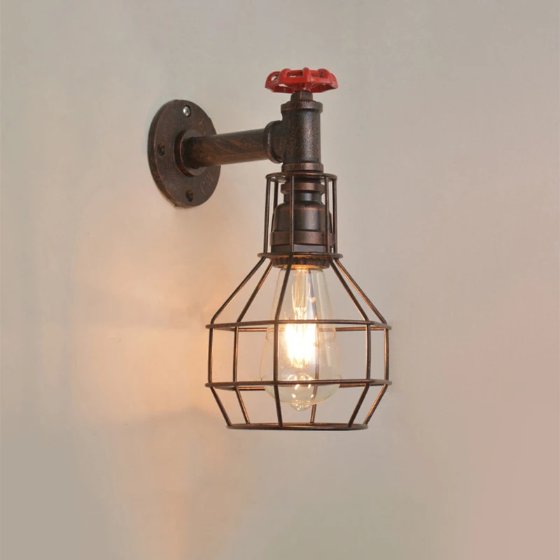 

American Retro Led Wall Lamp Industrial style Restaurant Bar Aisle Lamps Creative loft Iron Water Pipe Decorative Wall Light