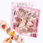 23 из одного предмета для девочек Милая мультяшная заколка для волос комплект милые аксессуары для волос для девочки, повязка на голову с цветочным узором и бантом, заколки для волос; Эластичная повязка на голову, Gif