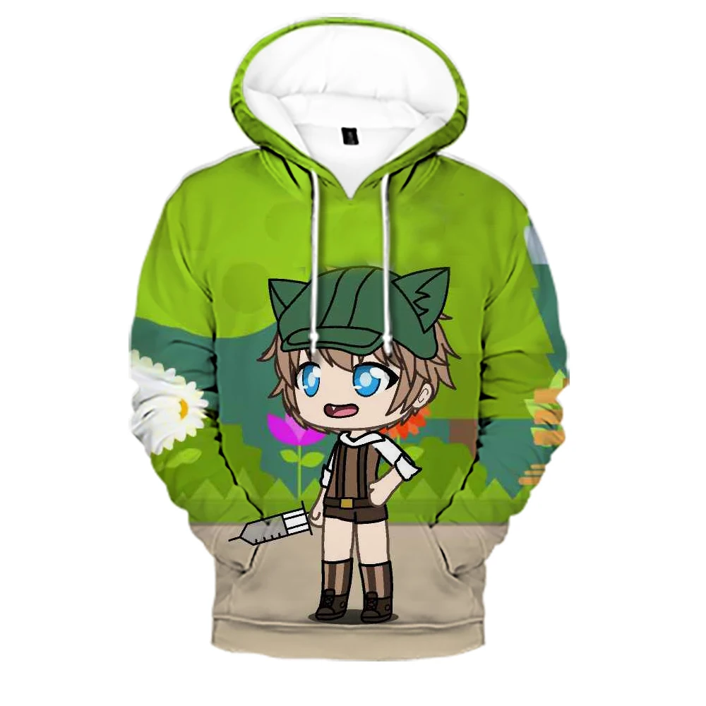 

Толстовка GachaLife с длинным рукавом для мужчин и женщин, классическое худи с 3D принтом, модная спортивная одежда, весна-осень