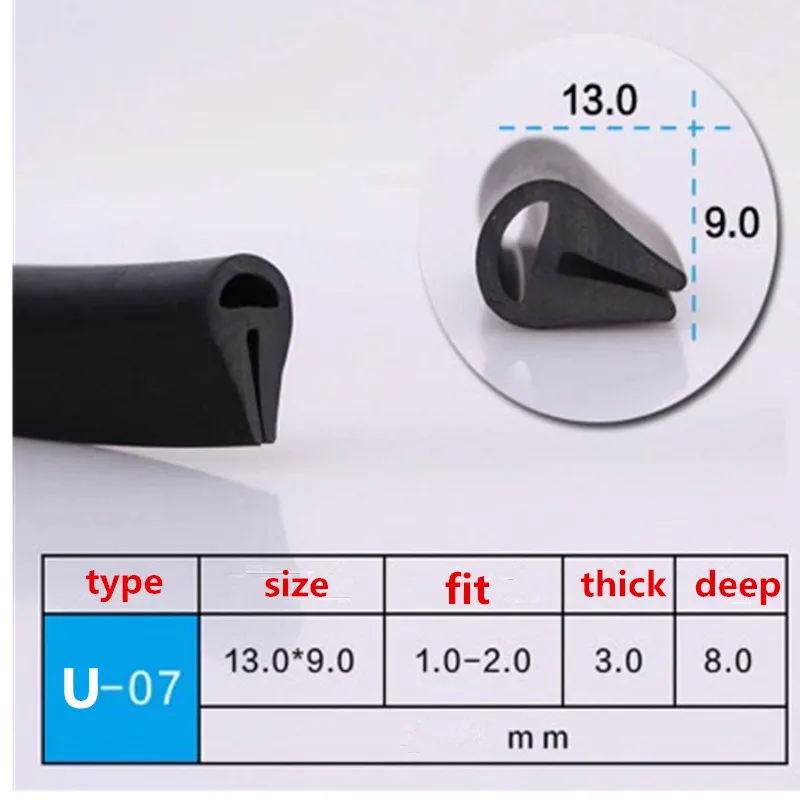 U канальная резина Формовочная кромка Погодная полоса защитная для