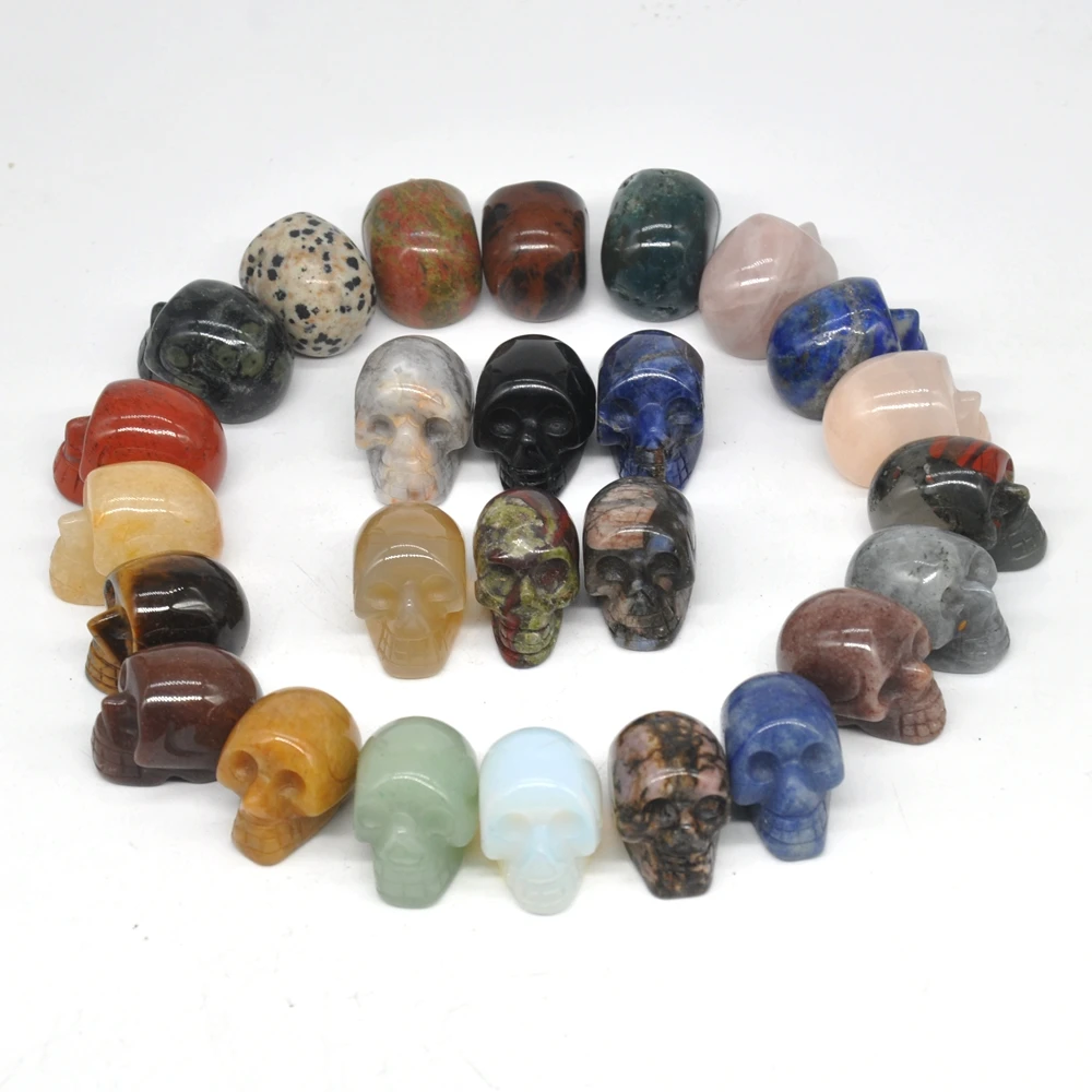 Статуэтка с черепом 1 дюйм резное украшение из натурального камня исцеляющий