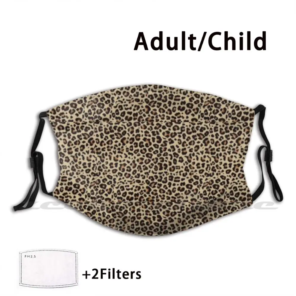 Маска Pm2.5 для взрослых и детей с принтом животных леопардовым