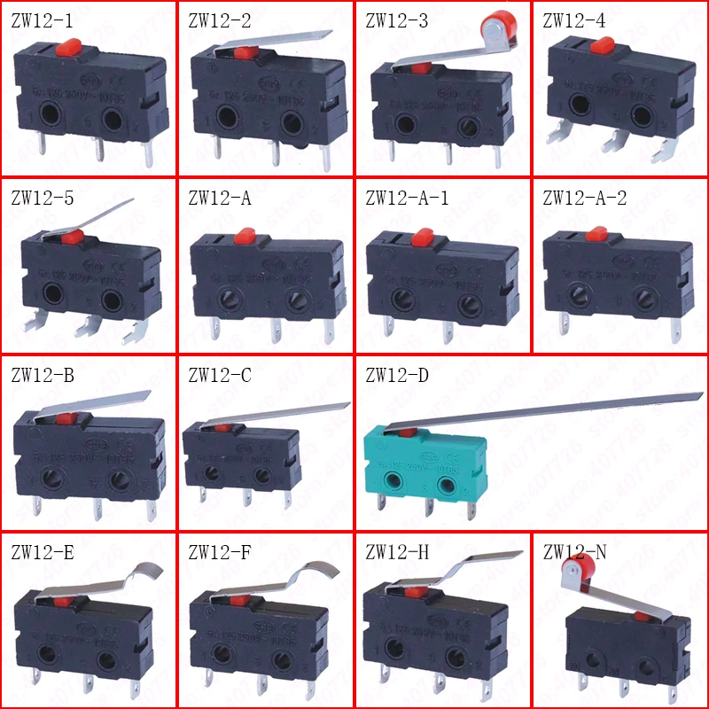 5 шт./лот 10 мм x 20 концевой выключатель 3 Pin/2 Pin 5A 250VAC ZW12 серия Tact вкл.|Выключатели| |