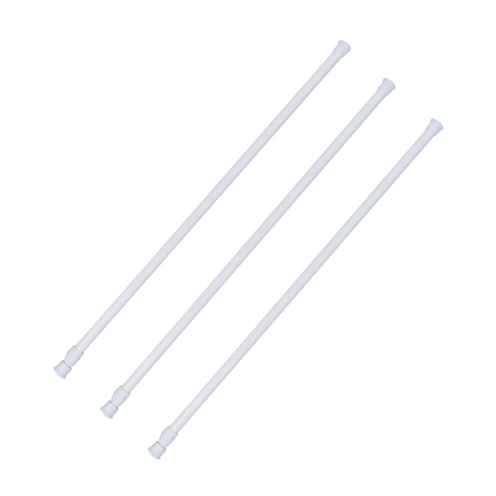 

3Pcs High Carbon Steel Expansion Link Door Curtain Rod Shower Curtain Pole Curtain Tube for Home Diameter White (55-100cm Diamet