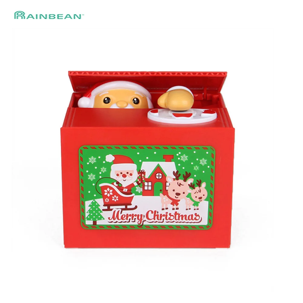 Счастливого Рождества копилка для денег Милая кража монета Санта Копилка-свинья