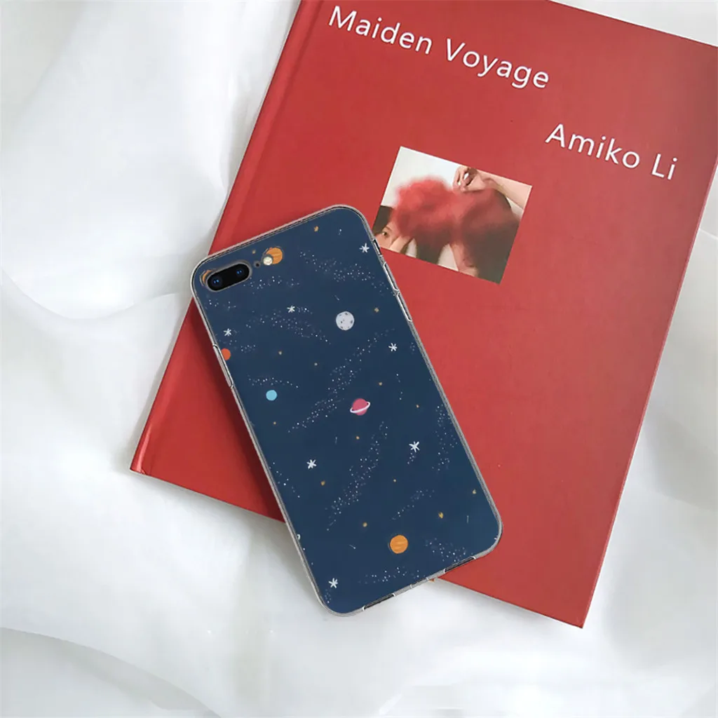 Blue sea DIY Painted Phone Case for iPhone x 7 7s 5 6 6s 8 plus Xs XR Max Space Planet Star Pattern Ocean Cover Coque |