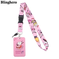 cb175 cartoon funny animal multi function detachable phone straps neck lanyards for key id card badge holder office accessories