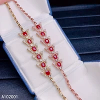 kjjeaxcmy fine jewelry natural ruby 925 sterling silver new gemstone women hand bracelet support test trendy