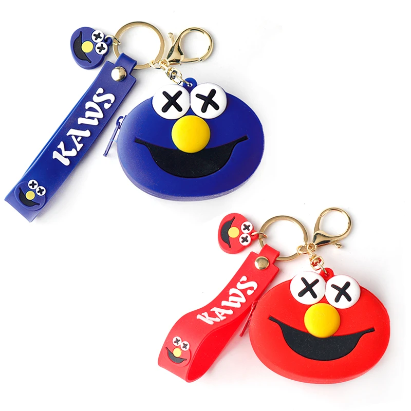 

Sesame Street Silicone Coin Purse Keychain Cartoon Doll Key Rings Car Keychains Jewelry Christmas Friends Kids New Years Gift
