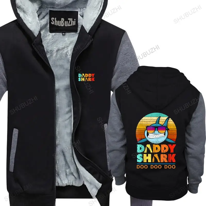 

Men thick hoodies pullover Daddy Shark warm hoody homme bigger size thick hoody male coat drop shipping