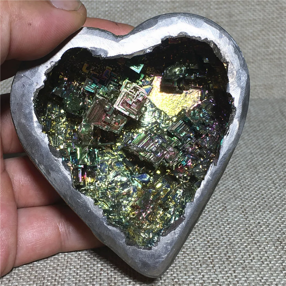 

Bismuth Ore Crystal Quartz Specimen Ornament Home Decoration Colorfully Stone Craft Collection Reiki Healing Wicca Energy Heart