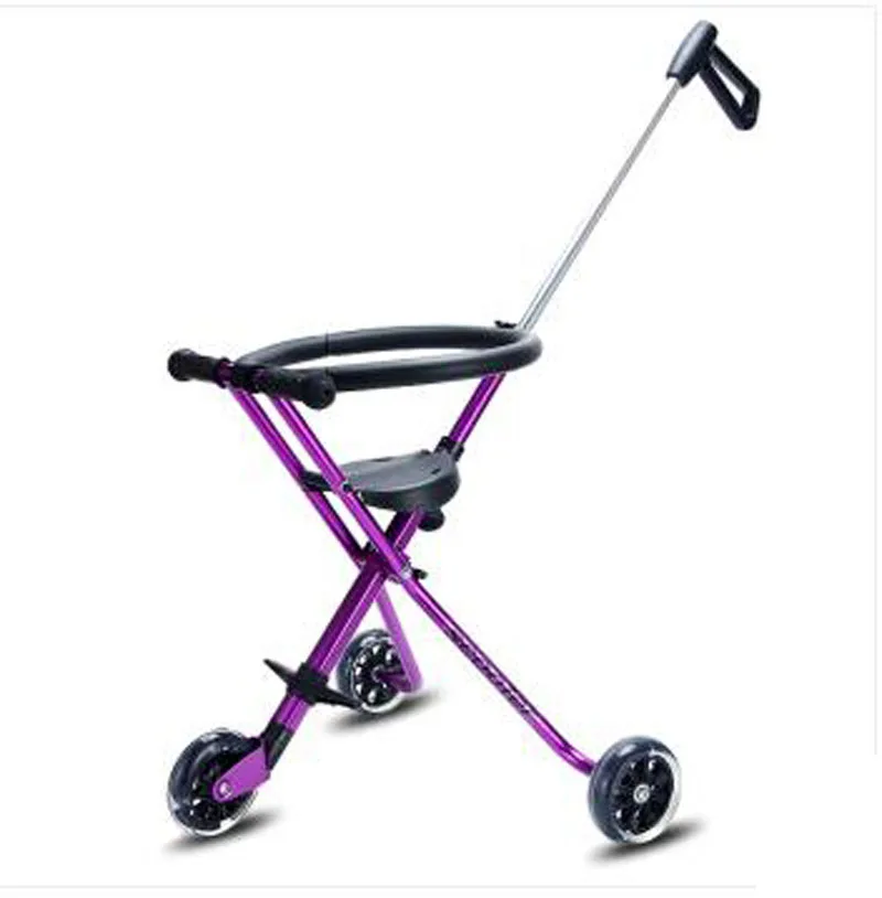 Трехколесная портативная детская коляска из углеродистой стали складная