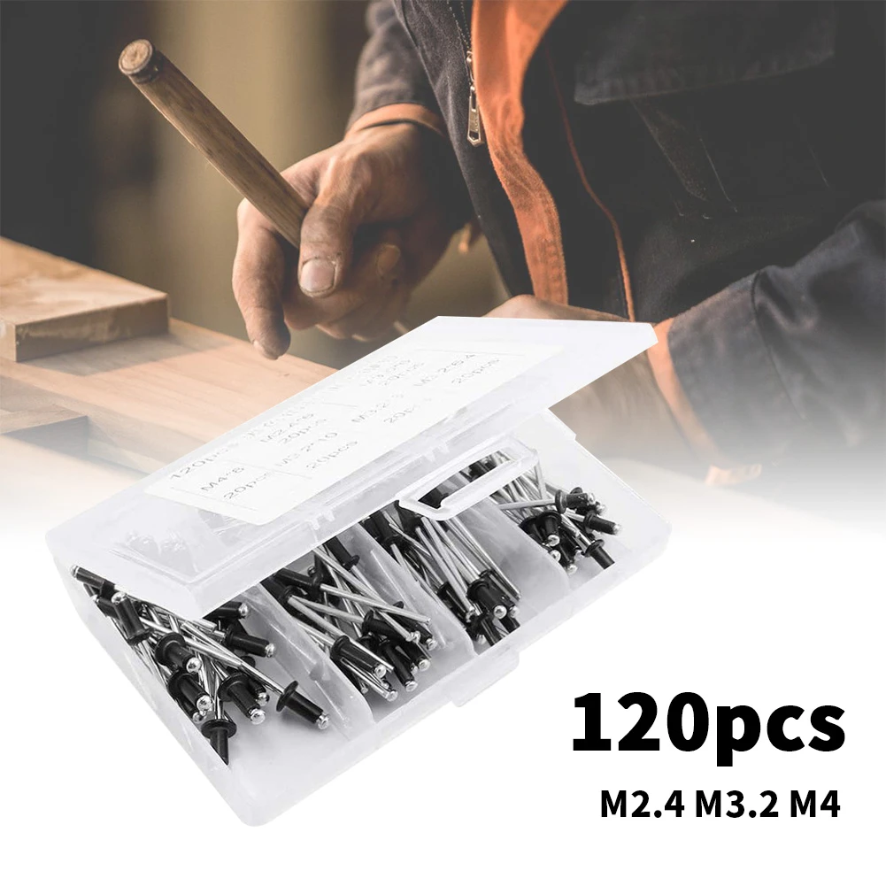 

120PCS Folding Blind Rivet Aluminium Alloy Rivet Fold Type 4.0mm 4.8mm For Soft Or Plastic Material Pull Alloy For Furniture