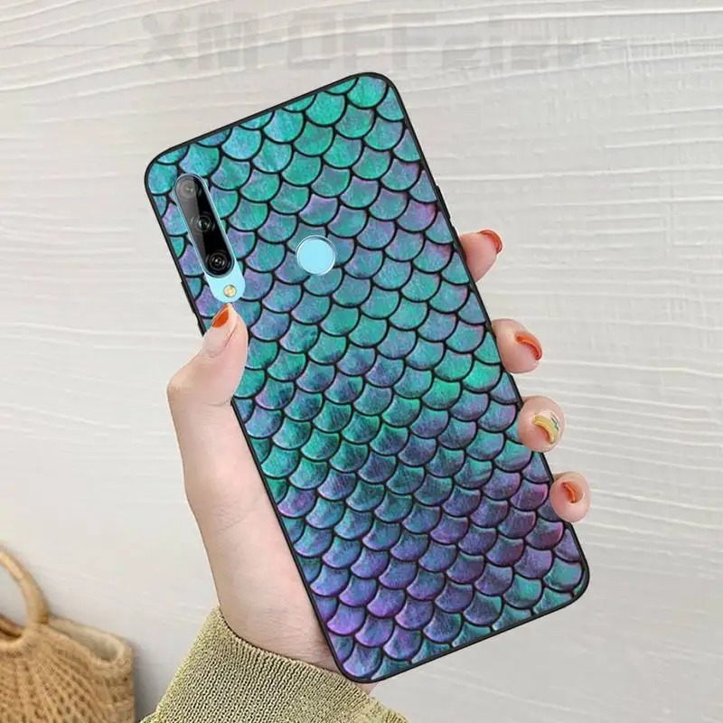 LJHYDFCNB Блестящий чешуйчатый чехол для телефона с изображением русалки и рыбы DIY