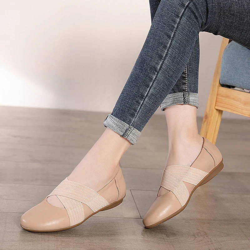 Женские мокасины из натуральной кожи VALLU мягкие удобные балетки на плоской