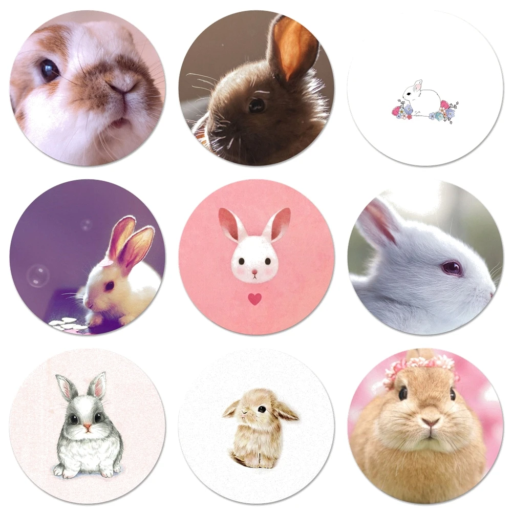 

58mm Cute animal rabbit Icons Pins Badge Decoration Brooches Metal Badges For Clothes Backpack Decoration