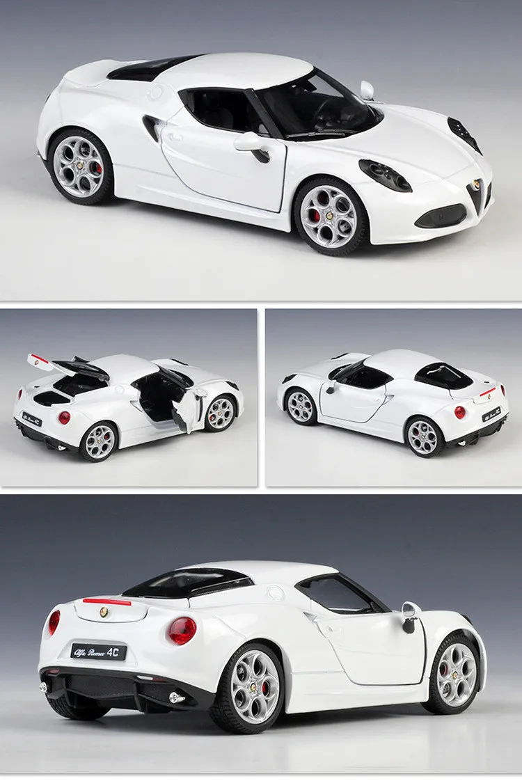 Изысканный 1:24 ALFA Romeo 4C спортивный автомобиль сплав модель, моделирование литой металл коллекция и Подарочная модель украшения