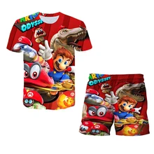Kids t Shirt Racing Pattern Printing  Mario 3D T Shirt Boys Girls Funny Hip Hop Streetwear Harajuku Classic Games Streetwear