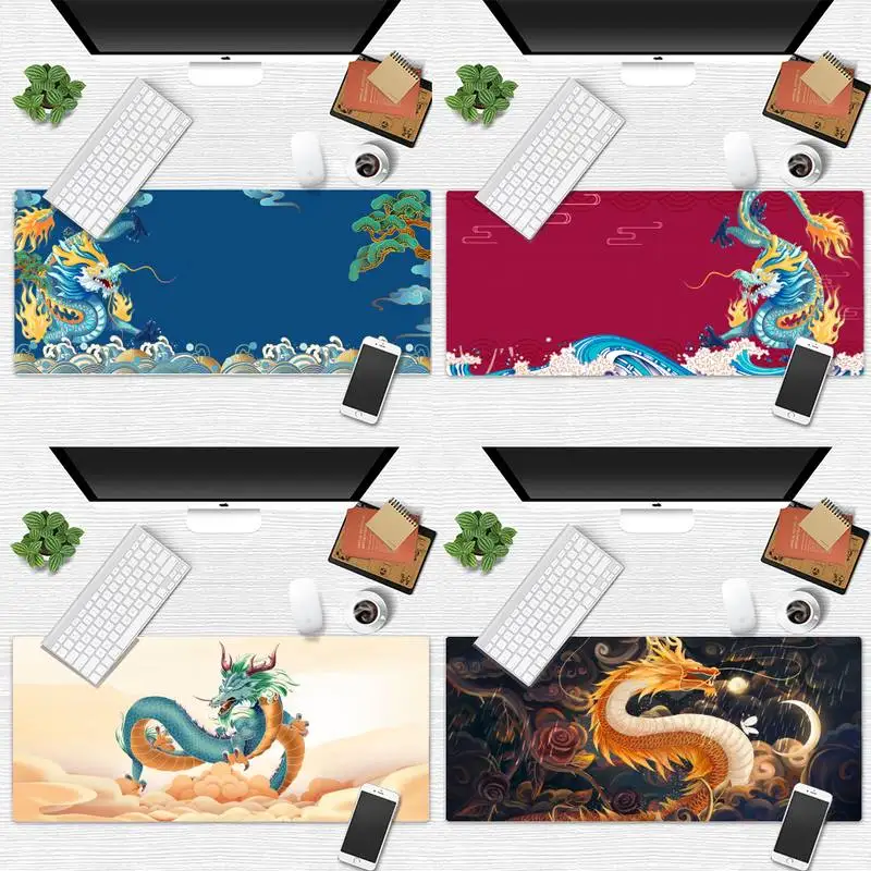 

Chinese style Dragon pattern Large Mouse pad PC Computer mat Desk Gamer Office Work Large Mouse pad mats Non-slip Laptop Cushion