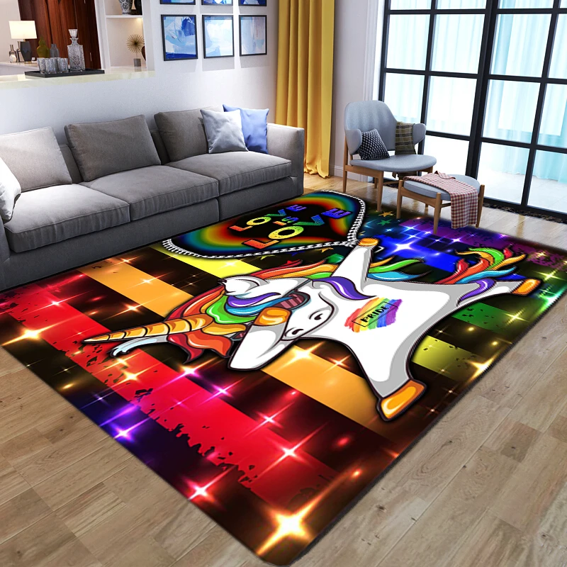 Мультфильм Аниме Единорог 3D коврики с принтом для дома гостиной спальни большой