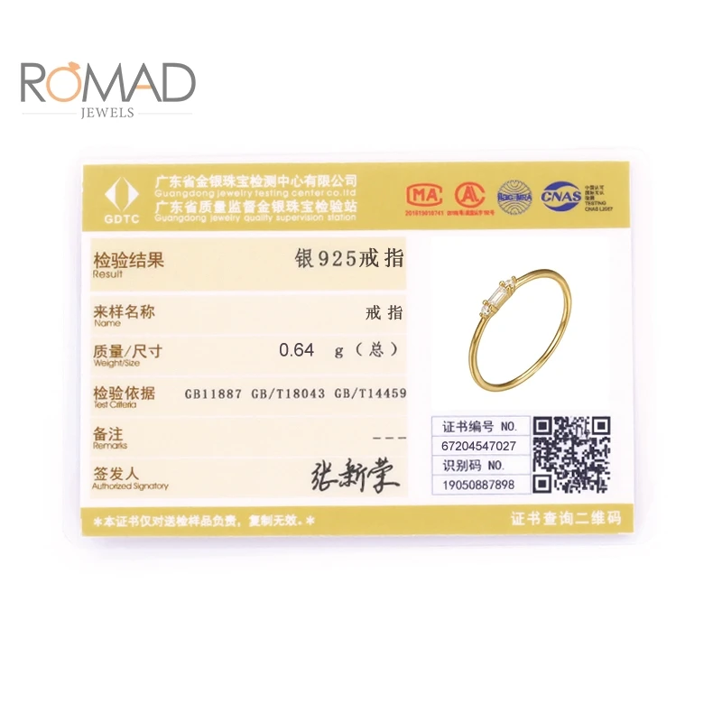 

ROMAD Minimalist 925 Sterling Silver Rings For Women White Zircon Gold Rings Fashion Wedding Jewelry Wholesale Bijoux Femme